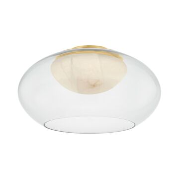 Moore LED Flush Mount in Aged Brass by Hudson Valley