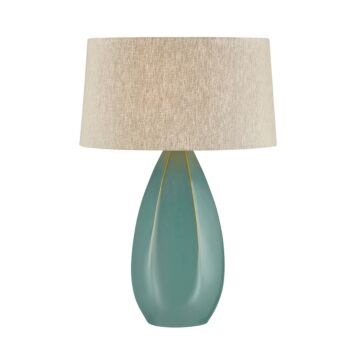 Colwyn  Table Lamp in Aged Brass Ceramic Celadon Wash by Hudson Valley