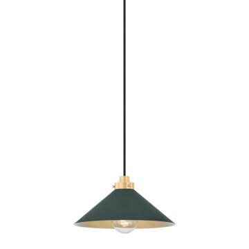 Clivedon  Pendant in Aged Brass Soft Studio Green by Hudson Valley