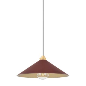 Clivedon  Pendant in Aged Brass Soft Crimson by Hudson Valley