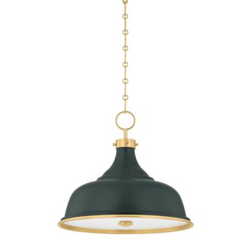  Pendant in Aged Brass Soft Studio Green by Hudson Valley