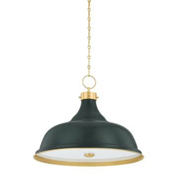  Pendant in Aged Brass Soft Studio Green by Hudson Valley