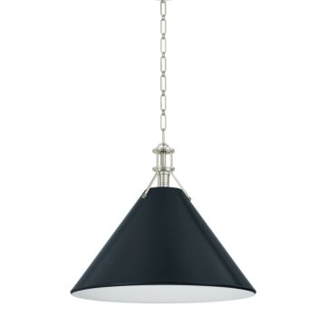  Pendant in Polished Nickel Darkest Blue by Hudson Valley