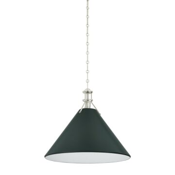  Pendant in Polished Nickel Soft Studio Green by Hudson Valley