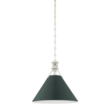  Pendant in Polished Nickel Soft Studio Green by Hudson Valley