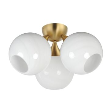 Neve  Semi Flush Mount in Natural Aged Brass by Maxim Lighting
