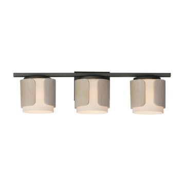 Draughtsman  Bathroom Vanity Light in Natural Wood Charcoal by Maxim Lighting