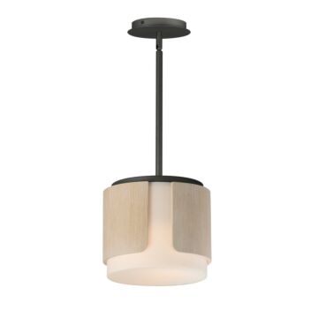 Draughtsman  Semi Flush Mount - Pendant in Natural Wood Charcoal by Maxim Lighting