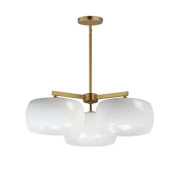 Glazed  Chandelier in White Natural Aged Brass by Maxim Lighting