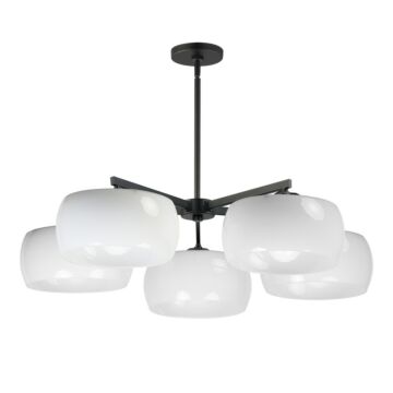 Glazed  Chandelier in White   Black by Maxim Lighting