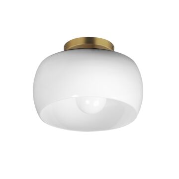 Glazed  Flush Mount in White Natural Aged Brass by Maxim Lighting