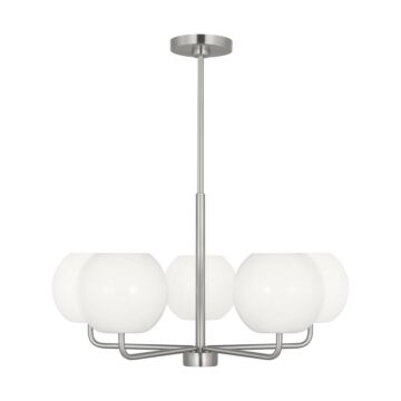 Rory  Chandelier in Brushed Steel by Generation Lighting