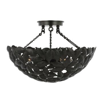 Kelan  Semi-Flush Mount in Aged Iron by Visual Comfort Studio