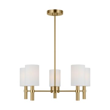 Manor  Chandelier in Satin Brass by Visual Comfort Studio