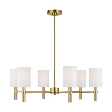 Manor  Chandelier in Satin Brass by Visual Comfort Studio