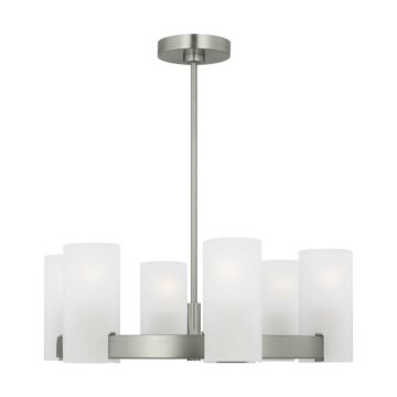 Rhode  Chandelier in Brushed Steel by Visual Comfort Studio