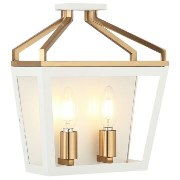 Mavonshire  Wall Sconce in White + Aged Gold Brass by Matteo Lighting