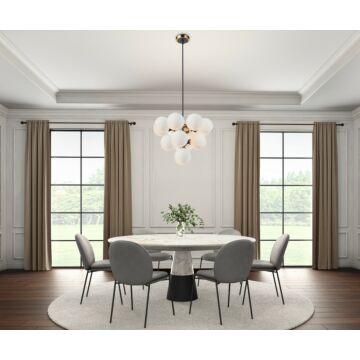 Gem  Chandelier in Black and Brushed Brass by Artcraft Lighting