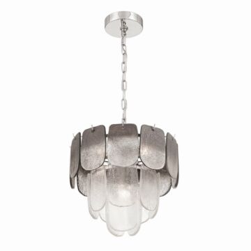Bianca  Pendant in Polished Nickel, Crystalline Smoke by Artcraft Lighting