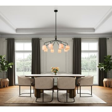 Crema  Chandelier in Black, Brushed Brass by Artcraft Lighting