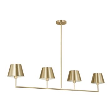 Ender  Linear Chandelier in Satin Brass by Visual Comfort Studio