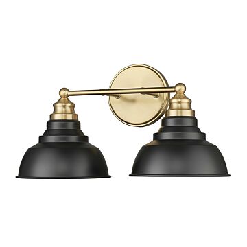 Bishop  Bathroom Vanity Light in Matte Black and Brass by Acclaim Lighting