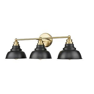 Bishop  Bathroom Vanity Light in Matte Black and Brass by Acclaim Lighting