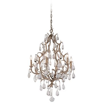 Amadeus Six Light Chandelier in Stria Gold Leaf by Corbett Lighting