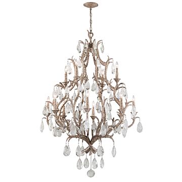 Amadeus 12 Light Chandelier in Stria Gold Leaf by Corbett Lighting