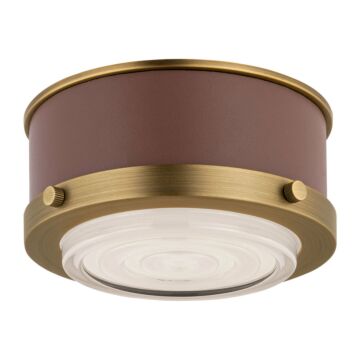 Marlowe LED Flush Mount in Time Worn Brass by Visual Comfort Studio