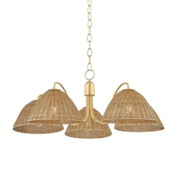 Katniss  Chandelier in Aged Brass by Mitzi