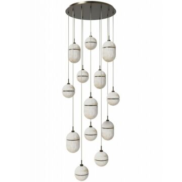 Sedona  Pendant in Alabaster   Aged Brass by Avenue Lighting