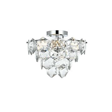 Adaline  Flush Mount in Chrome by Elegant Lighting