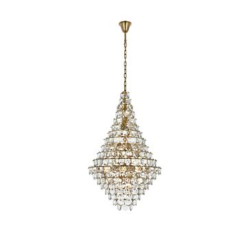 Adaline 38 Light Chandelier in Satin Gold by Elegant Lighting