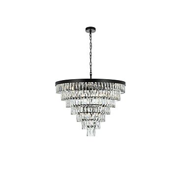 Josephine 25 Light Chandelier in Black by Elegant Lighting