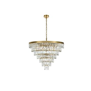 Josephine 25 Light Chandelier in Satin Gold by Elegant Lighting