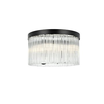 Harlow  Flush Mount in Black by Elegant Lighting