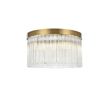 Harlow  Flush Mount in Satin Gold by Elegant Lighting