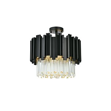 Willow  Flush Mount in Black by Elegant Lighting