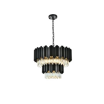 Willow  Chandelier in Black by Elegant Lighting