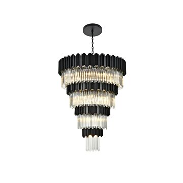 Willow 27 Light Chandelier in Black by Elegant Lighting