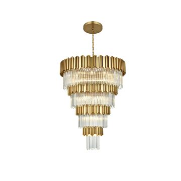 Willow 27 Light Chandelier in Satin Gold by Elegant Lighting
