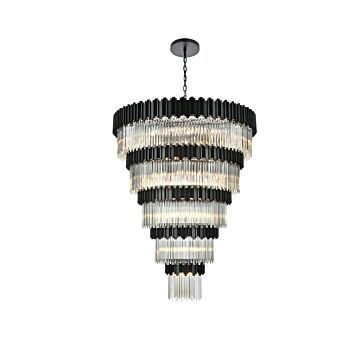 Willow 43 Light Chandelier in Black by Elegant Lighting
