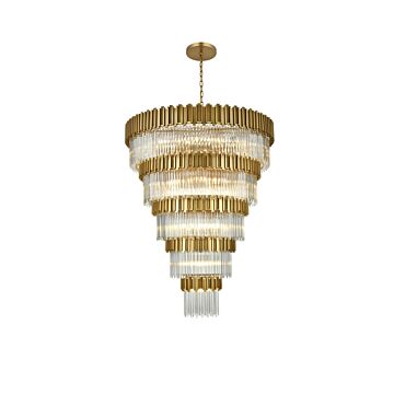 Willow 43 Light Chandelier in Satin Gold by Elegant Lighting