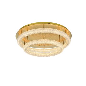 Bowen LED Flush Mount in Satin Gold by Elegant Lighting