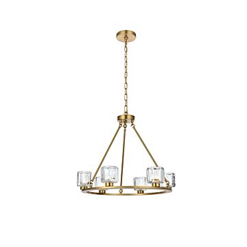 Cadence  Chandelier in Satin Gold by Elegant Lighting