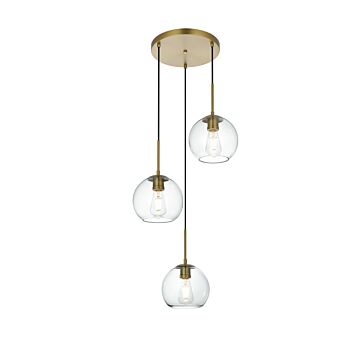 Baxter  Flush Mount in Satin Gold by Elegant Lighting