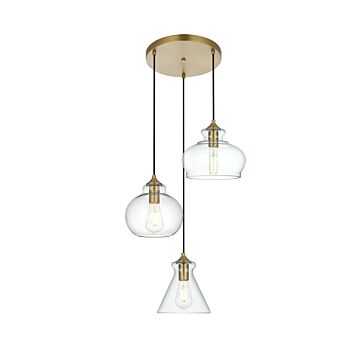 Destry  Pendant in Satin Gold by Elegant Lighting