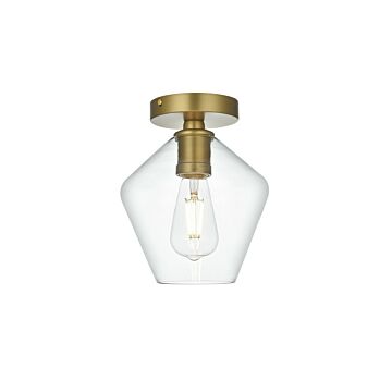 Gene  Flush Mount in Satin Gold by Elegant Lighting
