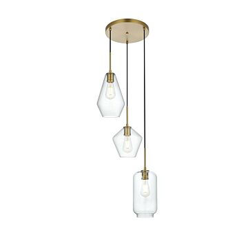 Gene  Pendant in Satin Gold by Elegant Lighting